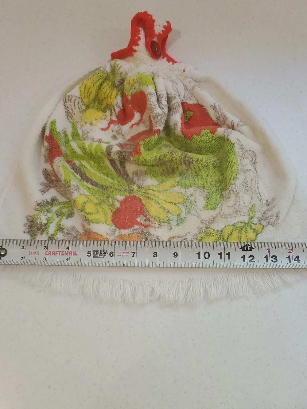 Vintage 1970's Vegetable Garden Hand Towel